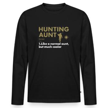 Hunter Aunt Definition Hunting - Men's Premium Organic Long Sleeve Shirt - black - Front - Nico (187cm)