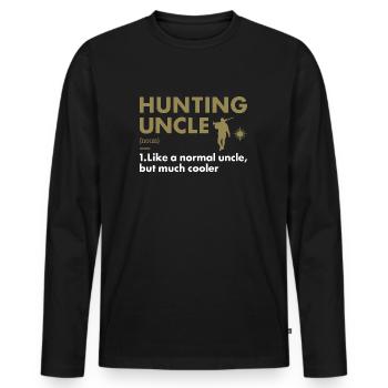 Chasseur Oncle Définition Chasse - T-shirt manches longues Premium bio Homme - noir - Devant - Nico (187cm)