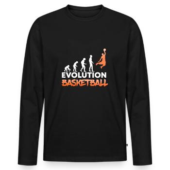 Evolution basketball basketball player gift - Men's Premium Organic Long Sleeve Shirt - black - Front - Nico (187cm)