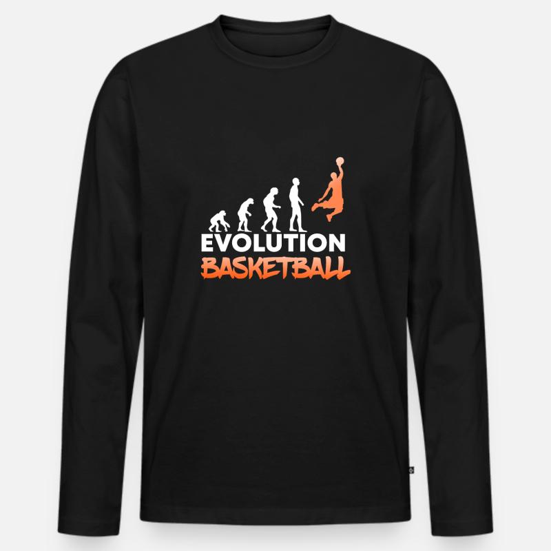 Evolution Basketball Basketballer Geschenk - Männer Premium Bio Langarmshirt - Schwarz