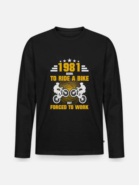 1981 Born Bicycle - Men's Premium Organic Long Sleeve Shirt - black