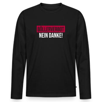 Böllerverbot Nein Danke Feuerwerksverbot Silvester - Männer Premium Bio Langarmshirt - Schwarz - Vorne - Nico (187cm)
