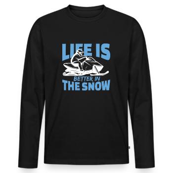 Snowmobile Jet Ski Snow Sport Winter - Men's Premium Organic Long Sleeve Shirt - black - Front - Nico (187cm)