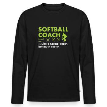 Définition de l’entraîneur sportif Softball - T-shirt manches longues Premium bio Homme - noir - Devant - Nico (187cm)