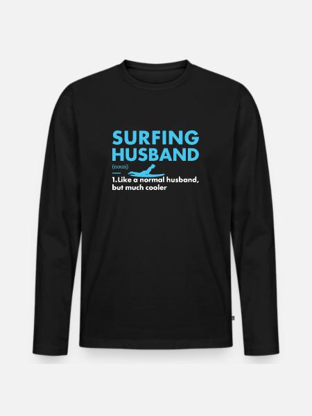 Sport Husband Surfing - Men's Premium Organic Long Sleeve Shirt - black