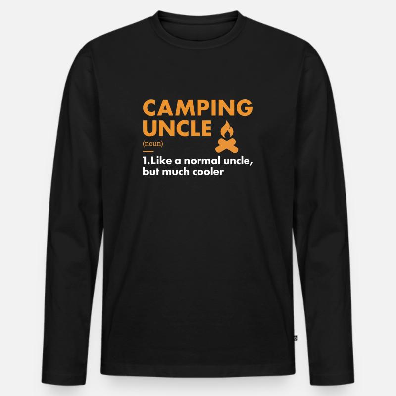 Camper Uncle Definition Camping - Männer Premium Bio Langarmshirt - Schwarz