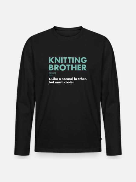 Knitter Brother Definition Knitting - Men's Premium Organic Long Sleeve Shirt - black