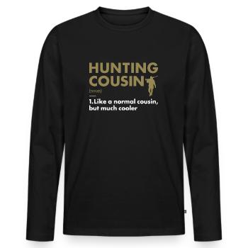 Hunter Cousin Definition Hunting - Men's Premium Organic Long Sleeve Shirt - black - Front - Nico (187cm)