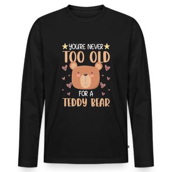 Teddy Child Protector - Men's Premium Organic Long Sleeve Shirt - black - Front - Nico (187cm)