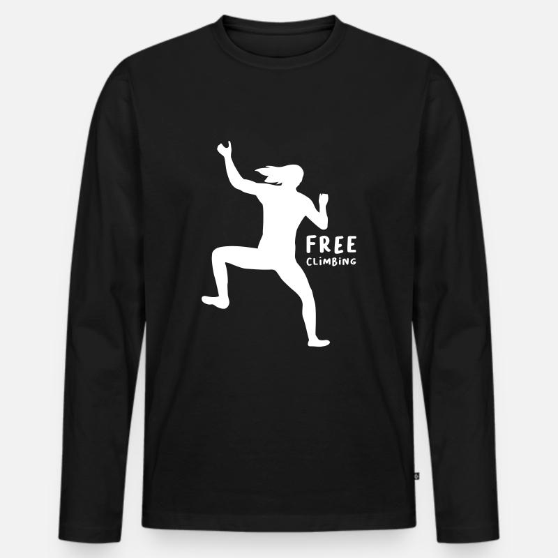 Free Climbing - Männer Premium Bio Langarmshirt - Schwarz