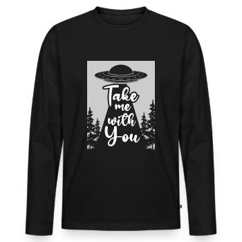Alien Invasion Aliens - Men's Premium Organic Long Sleeve Shirt - black - Front - Nico (187cm)
