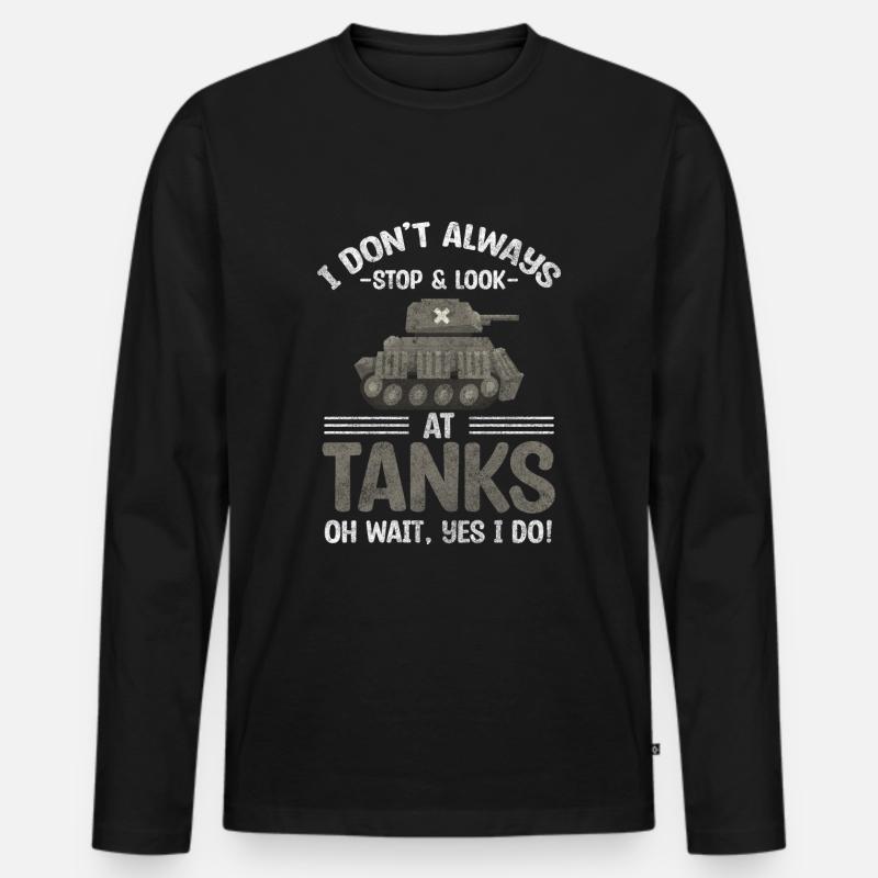 Militär Panzerkampfwagen - Männer Premium Bio Langarmshirt - Schwarz