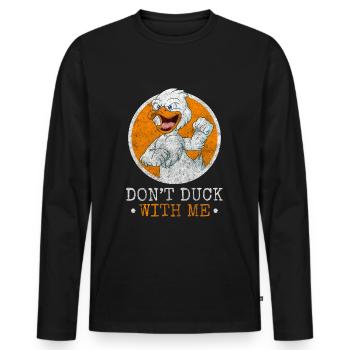 Ducks Birds Flying Ducks Waterfowl - Men's Premium Organic Long Sleeve Shirt - black - Front - Nico (187cm)