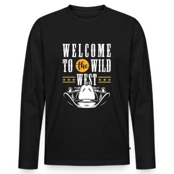 Western Bandit Rodeo - Men's Premium Organic Long Sleeve Shirt - black - Front - Nico (187cm)