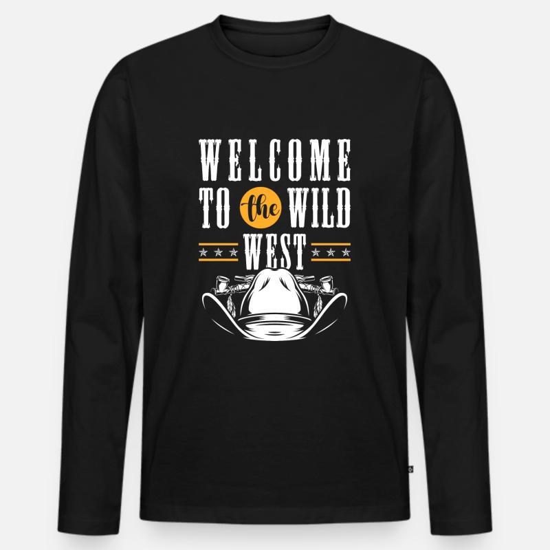 Western Bandit Rodeo - Männer Premium Bio Langarmshirt - Schwarz