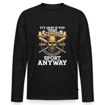 Baseball Bats Game Softball Hobby - Men's Premium Organic Long Sleeve Shirt - black - Front - Nico (187cm)