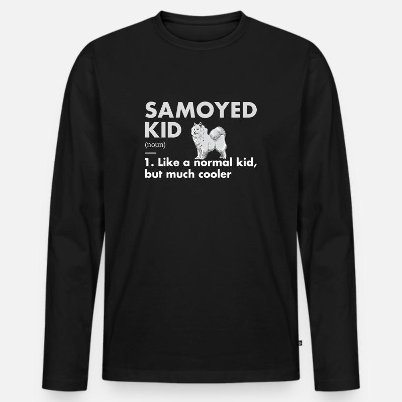 Samoyed Kid Definition - Männer Premium Bio Langarmshirt - Schwarz