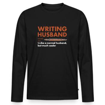 Writer Husband Definition Writing - Men's Premium Organic Long Sleeve Shirt - black - Front - Nico (187cm)