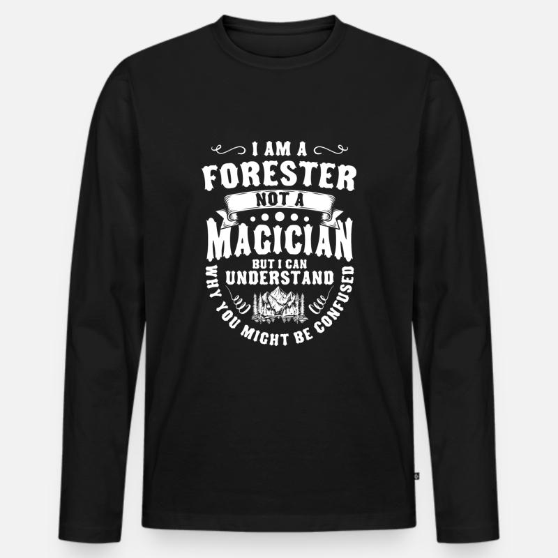 Forstwirt Waldarbeiter Forst - Männer Premium Bio Langarmshirt - Schwarz