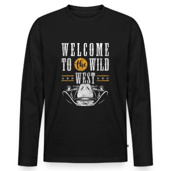 Cowboy Courage Texas - T-shirt manches longues Premium bio Homme - noir - Devant - Nico (187cm)