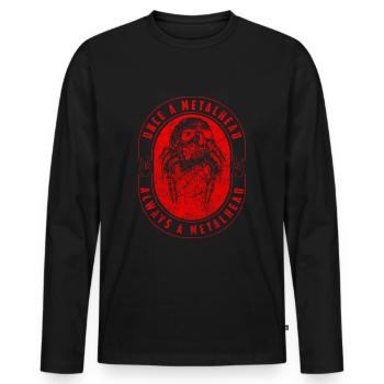 Metal Hardrock Death Metal - Männer Premium Bio Langarmshirt - Schwarz - Vorne - Nico (187cm)