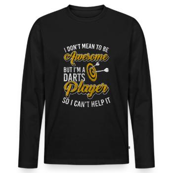 Darts Player Disc Player Men - Men's Premium Organic Long Sleeve Shirt - black - Front - Nico (187cm)