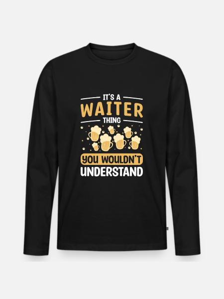 Waiters Guests Gratuities - Men's Premium Organic Long Sleeve Shirt - black