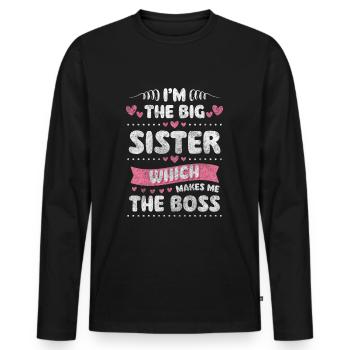 Geschwisterliebe Nachwuchs Kind - Männer Premium Bio Langarmshirt - Schwarz - Vorne - Nico (187cm)