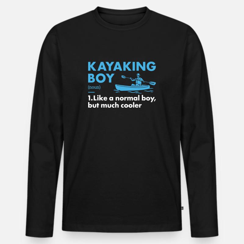 Kayaker Boy Definition Kayaking - Männer Premium Bio Langarmshirt - Schwarz