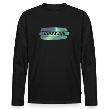 Island Hotdog Polarlicht Aurora Borealis - Männer Premium Bio Langarmshirt - Schwarz - Vorne - Nico (187cm)