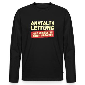 Anstaltsleitung - Männer Premium Bio Langarmshirt - Schwarz - Vorne - Nico (187cm)