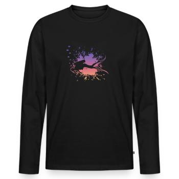 diving, tauchen, diver, scuba diving - Männer Premium Bio Langarmshirt - Schwarz - Vorne - Nico (187cm)