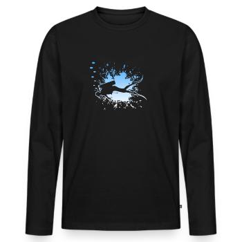 diving tauchen scuba diving - Männer Premium Bio Langarmshirt - Schwarz - Vorne - Nico (187cm)