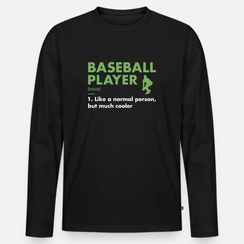 Sport Player Definition Baseball - Männer Premium Bio Langarmshirt - Schwarz