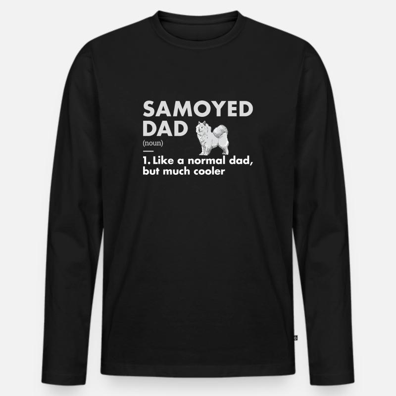 Samoyed Dad Definition - Männer Premium Bio Langarmshirt - Schwarz