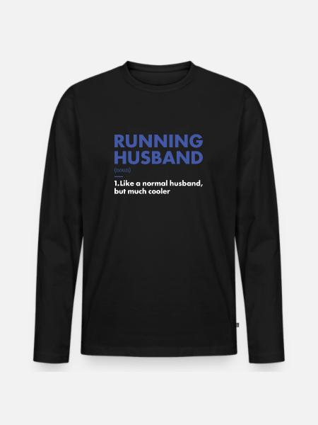 Sport Husband Running - Men's Premium Organic Long Sleeve Shirt - black