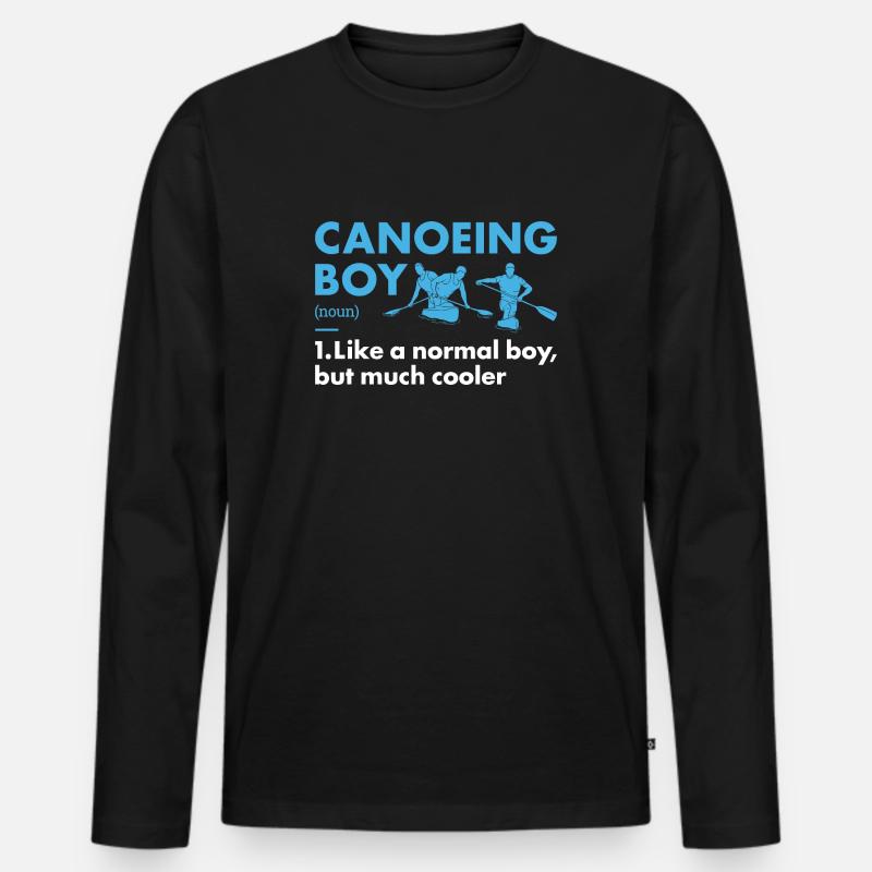 Canoeist Boy Definition Canoeing - Männer Premium Bio Langarmshirt - Schwarz