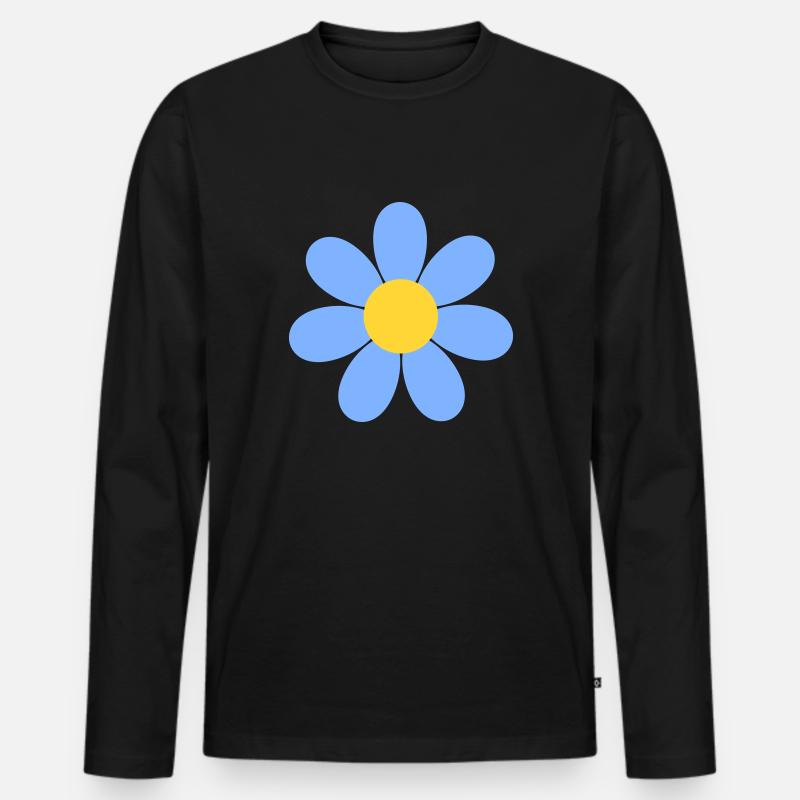 Gänseblümchen Blume - Männer Premium Bio Langarmshirt - Schwarz