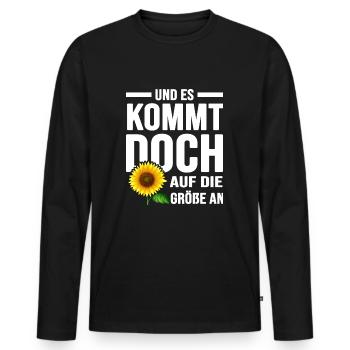 sonnenblume gartenglück im schrebergarten - Männer Premium Bio Langarmshirt - Schwarz - Vorne - Nico (187cm)