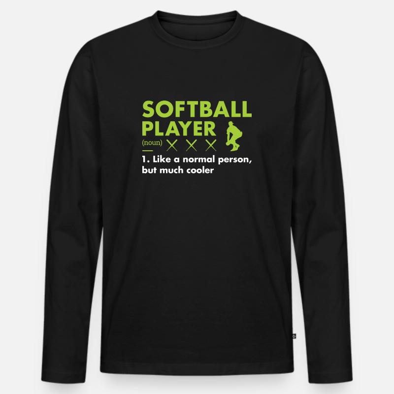 Sport Player Definition Softball - Männer Premium Bio Langarmshirt - Schwarz