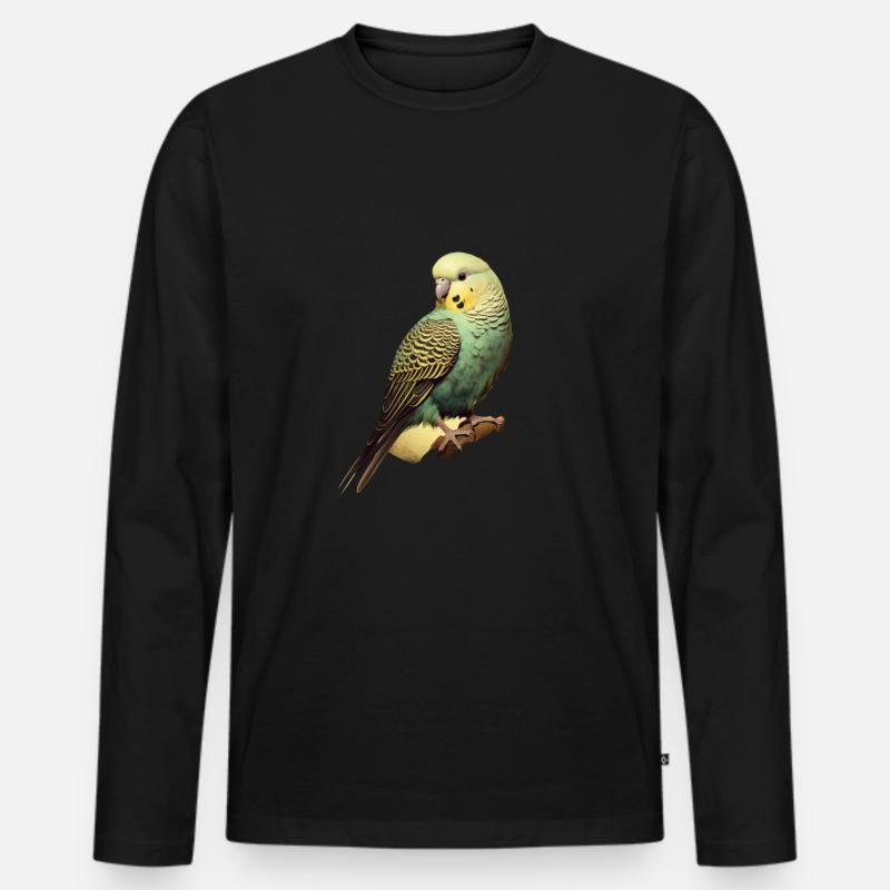 Wellensittich - Männer Premium Bio Langarmshirt - Schwarz