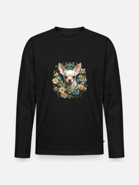 Chihuahua Hund Hunderasse - Männer Premium Bio Langarmshirt - Schwarz
