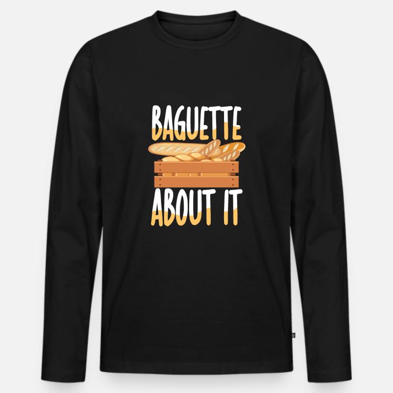 Baguette About It - Männer Premium Bio Langarmshirt - Schwarz