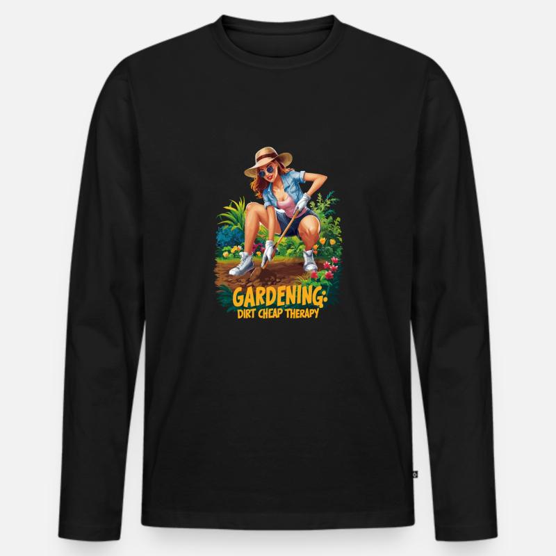 Lustige Gartenarbeit Spruch - Männer Premium Bio Langarmshirt - Schwarz