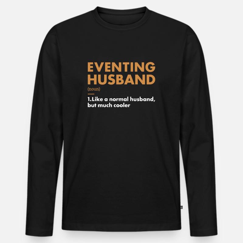 Rider Husband Definition Eventing - Männer Premium Bio Langarmshirt - Schwarz