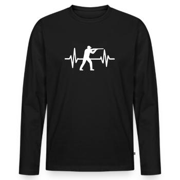 Heartbeat Hunt - Men's Premium Organic Long Sleeve Shirt - black - Front - Nico (187cm)