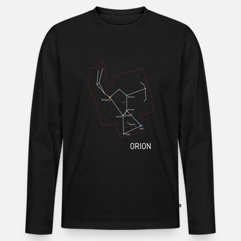 Orion-Konstellation - Männer Premium Bio Langarmshirt - Schwarz