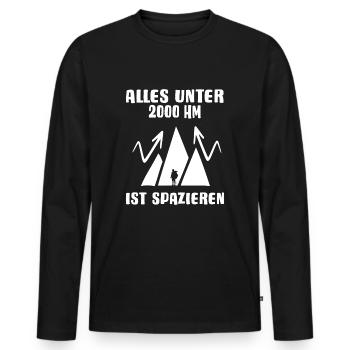 bergwandern alpin höhentauglich wanderzeit gipfel - Männer Premium Bio Langarmshirt - Schwarz - Vorne - Nico (187cm)