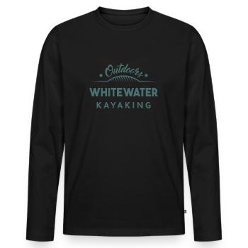 Outdoors Whitewater Kayaking - Men's Premium Organic Long Sleeve Shirt - black - Front - Nico (187cm)