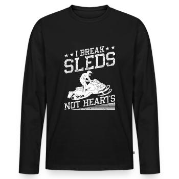 Lustiges Motorschlitten Fahren - Männer Premium Bio Langarmshirt - Schwarz - Vorne - Nico (187cm)